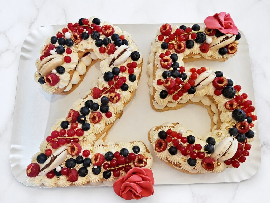 Number cake vingt-cinq aux fruits rouges