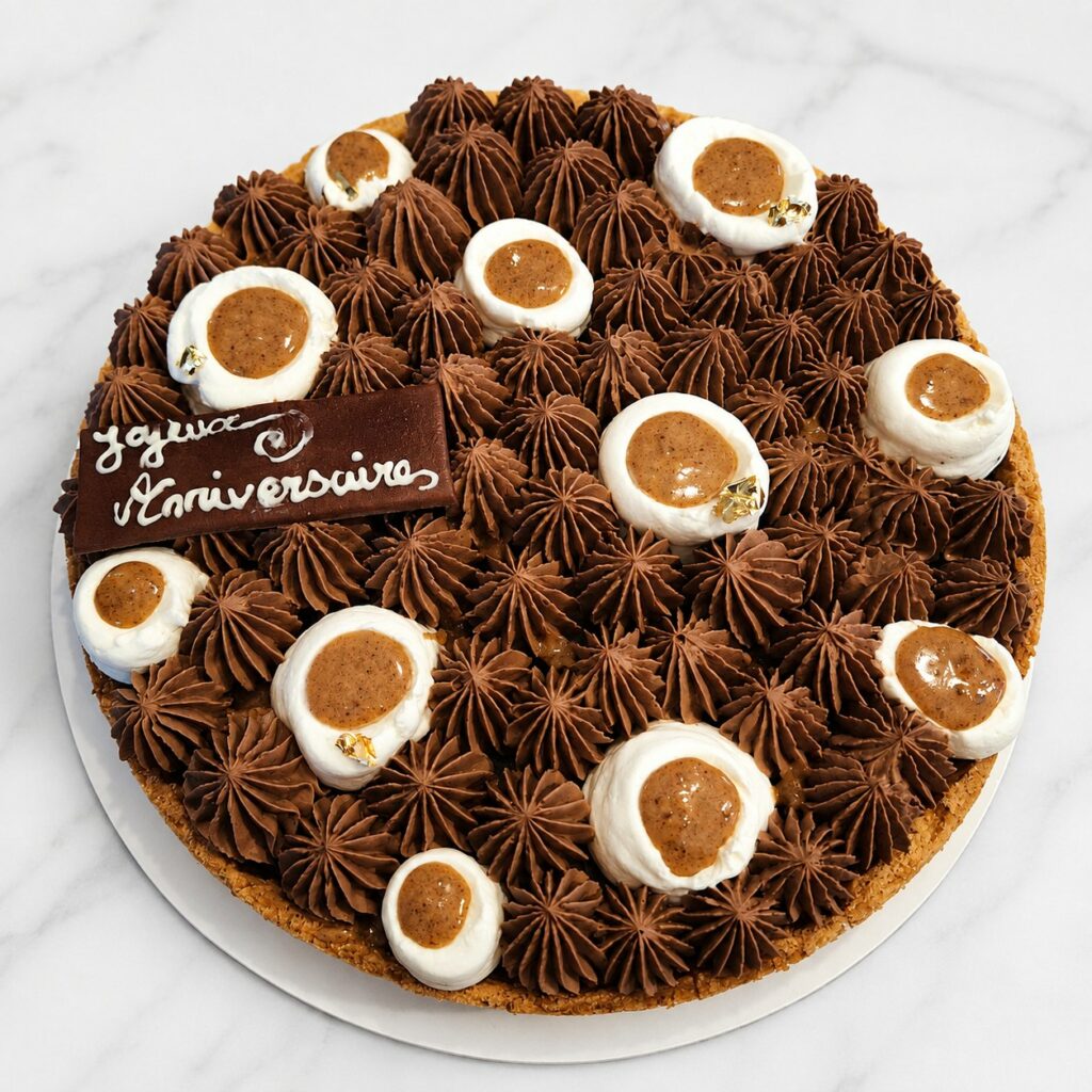 Tarte d’anniversaire au chocolat et praliné
