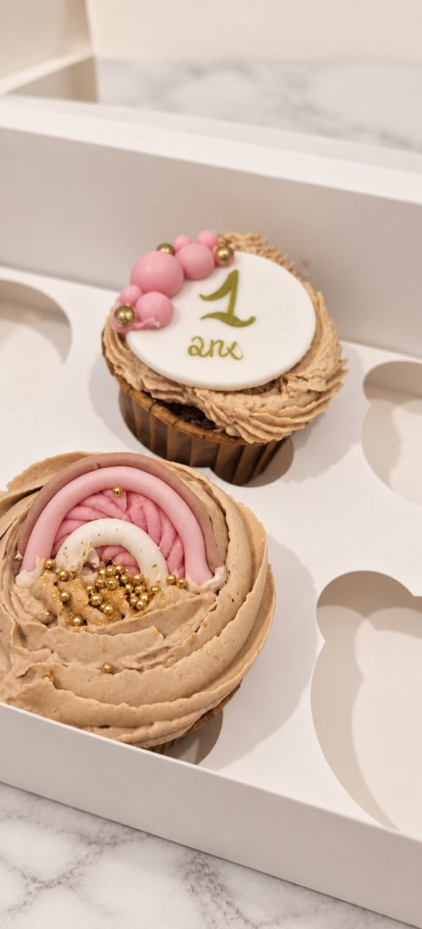 Cupcakes personnalisés pour un premier anniversaire